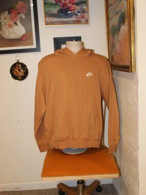 Nike Mini Swoosh Orange Hoodie Men's Medium